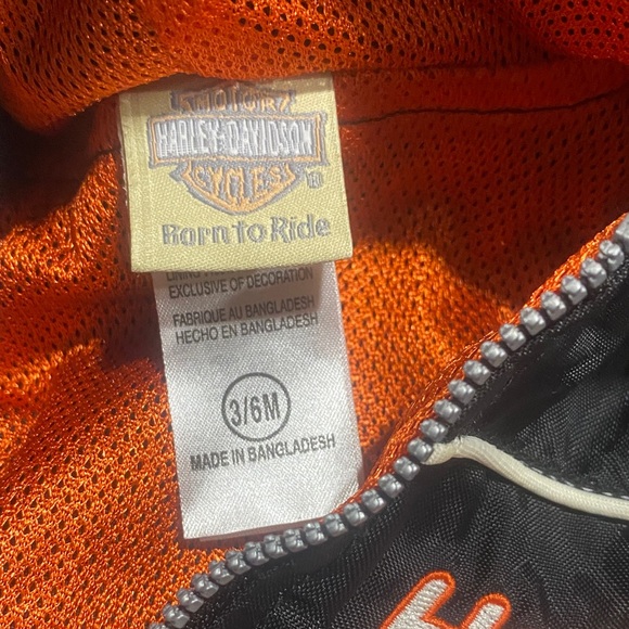 Harley-Davidson Black and Orange Kids Footie - Picture 2 of 6